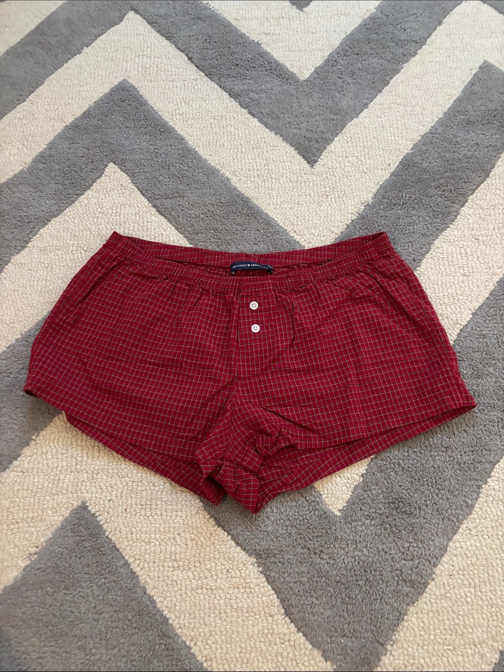 Women's Brandy Melville Red Plaid Pajama Shorts/Boxers